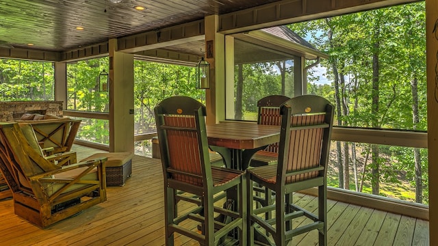 sunroom with plenty of natural light