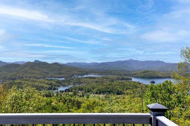 view of mountain feature with a water view