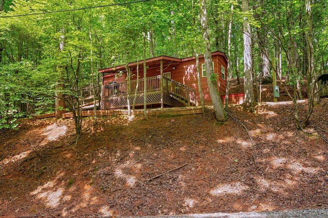 view of yard featuring a deck