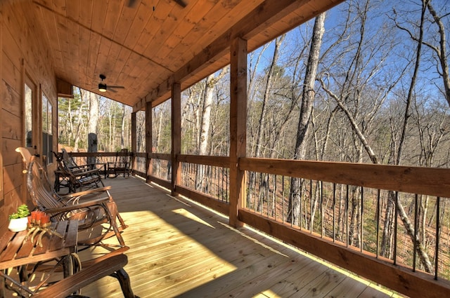 deck with ceiling fan