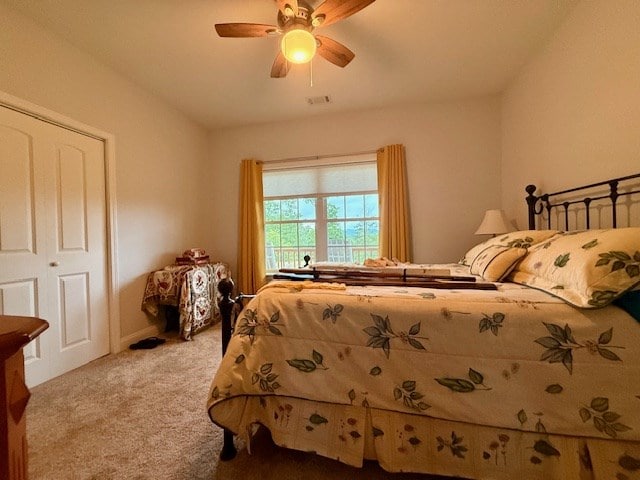 405 Lola Dr, Blairsville, GA 30512 - bedroom with carpet floors and ceiling fan