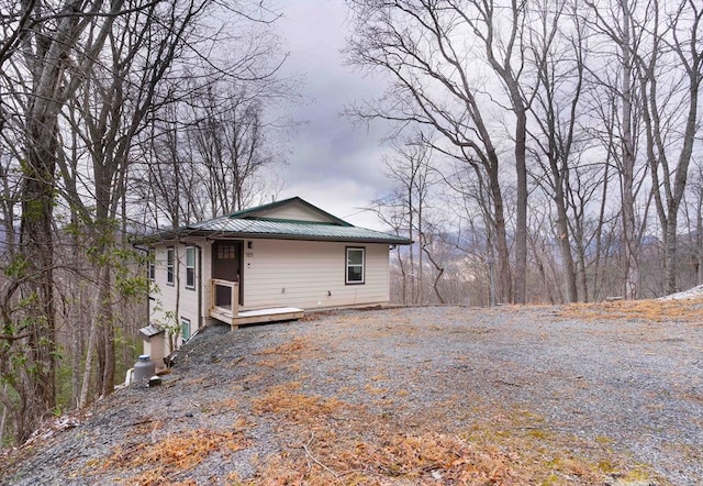view of front of home with metal roof
