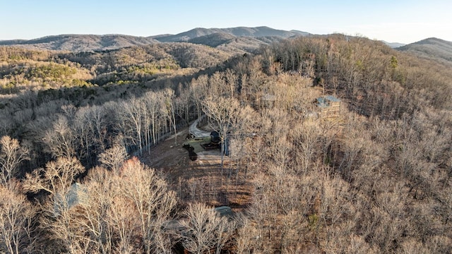 property view of mountains featuring a view of trees