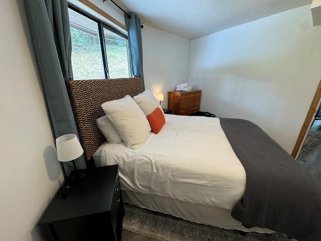 bedroom with a textured ceiling