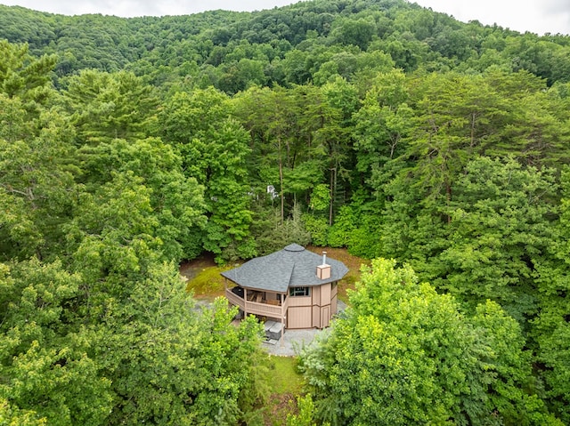 aerial view with a forest view