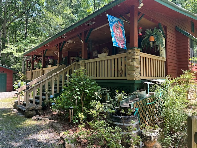 10 Whippoorwill Ln, Murphy, NC 28906 - view of home's exterior featuring stairway and covered porch