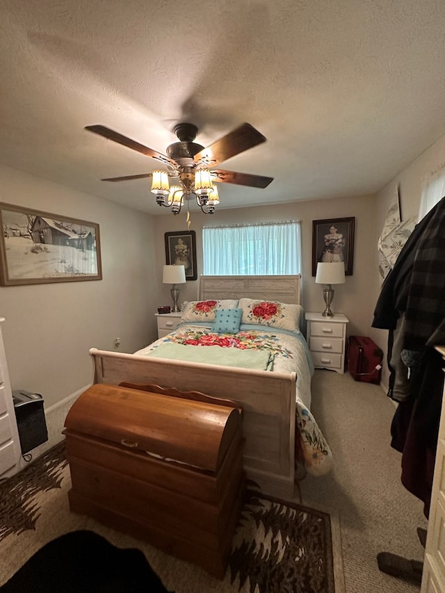 10 Whippoorwill Ln, Murphy, NC 28906 - bedroom with carpet, a textured ceiling, and ceiling fan