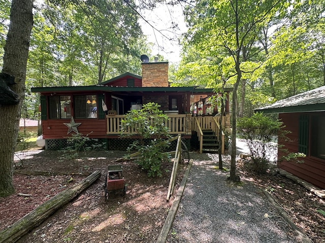 10 Whippoorwill Ln, Murphy, NC 28906 - rear view of property with a chimney and a deck