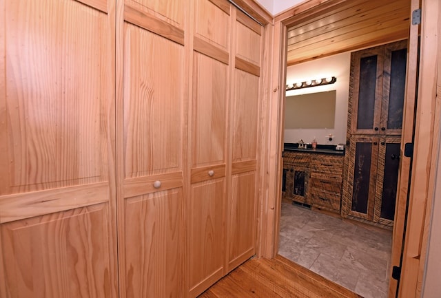 hallway featuring wood finished floors