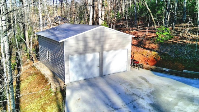 view of garage