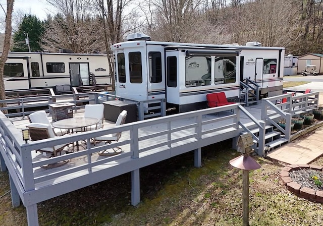 dock area with a wooden deck