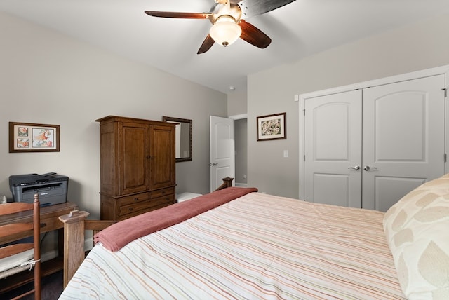 457 Celie Ann Seabolt Rd, Cleveland, GA 30528 - bedroom with a closet and ceiling fan