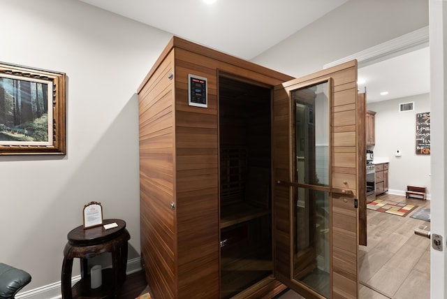 457 Celie Ann Seabolt Rd, Cleveland, GA 30528 - sauna with baseboards, recessed lighting, and wood finished floors
