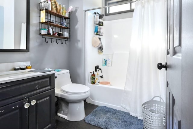 3065 NW Kings Rd, Kennesaw, GA 30144 - bathroom with toilet, shower / tub combo, and vanity