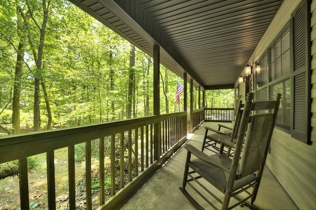wooden deck with covered porch