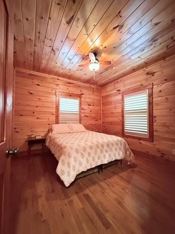 5575 Rainbow Springs Rd, Franklin, NC 28734 - bedroom with wood ceiling, wood finished floors, and wood walls