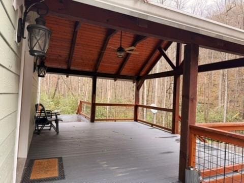 5575 Rainbow Springs Rd, Franklin, NC 28734 - deck featuring a ceiling fan