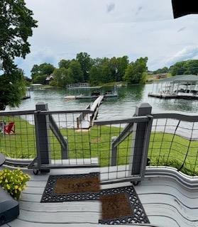 209B N Berrong St, Hiawassee, GA 30546 - dock featuring a water view and a lawn