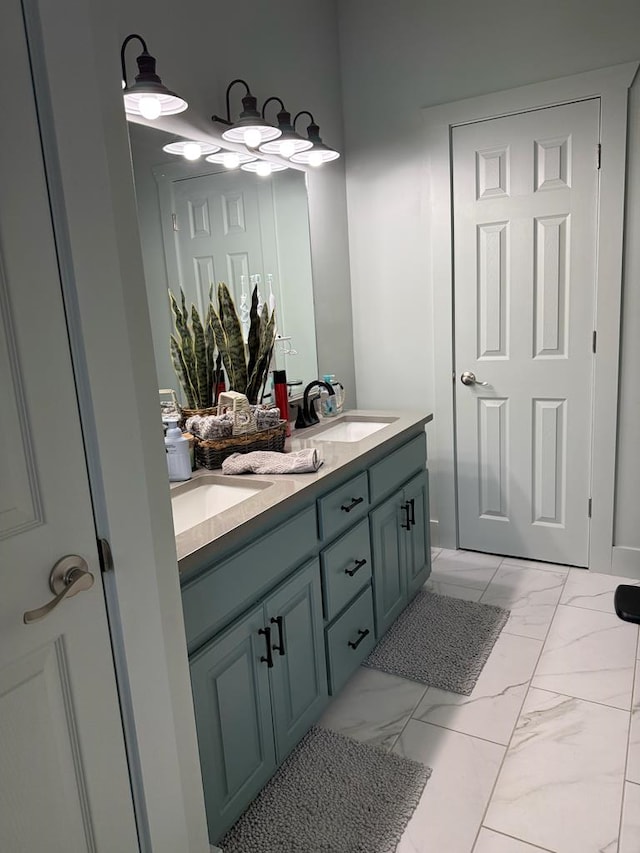 209B N Berrong St, Hiawassee, GA 30546 - bathroom with double vanity and marble finish floors