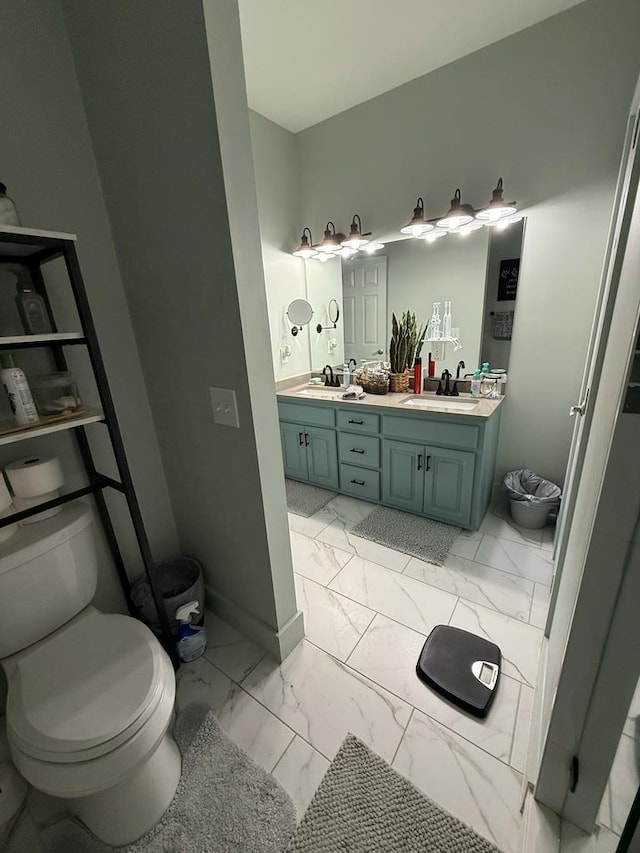 209B N Berrong St, Hiawassee, GA 30546 - full bathroom featuring marble look tiles and double vanity