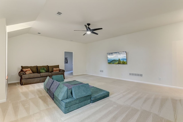 1492 Mcelroy Mountain Dr, Jasper, GA 30143 - living room featuring light carpet, a ceiling fan, and baseboards