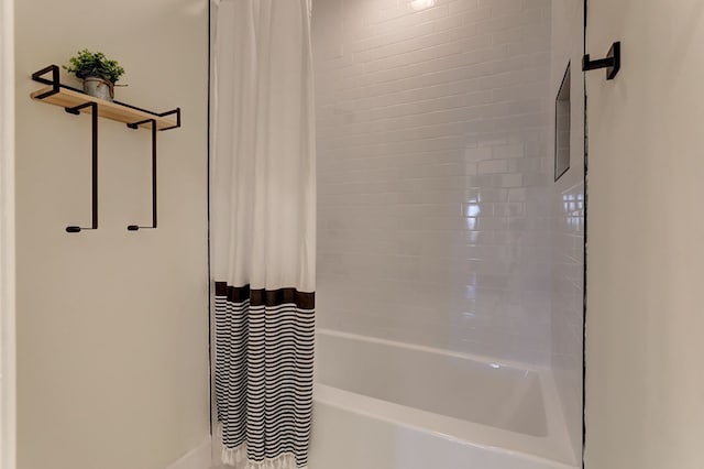 1492 Mcelroy Mountain Dr, Jasper, GA 30143 - bathroom with shower / bathtub combination with curtain