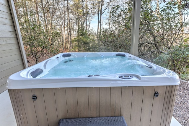 1492 Mcelroy Mountain Dr, Jasper, GA 30143 - view of patio / terrace featuring a hot tub