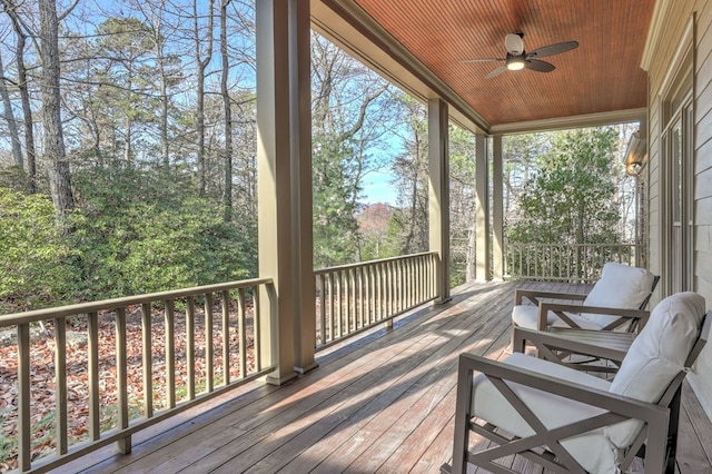 1492 Mcelroy Mountain Dr, Jasper, GA 30143 - wooden deck featuring ceiling fan