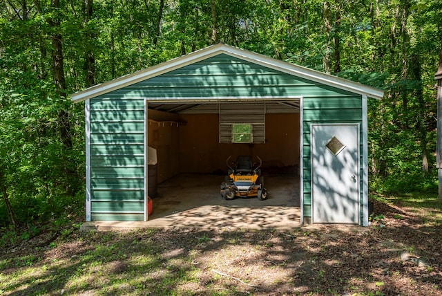 410 N Sharp Mountain Church Ln, Ball Ground, GA 30107 - view of outbuilding featuring a view of trees