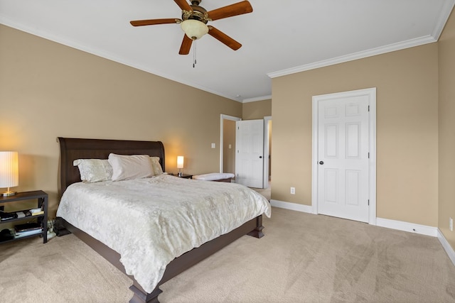 301 Shadow Mountain Rd, Dillard, GA 30537 - bedroom featuring carpet, crown molding, baseboards, and a ceiling fan