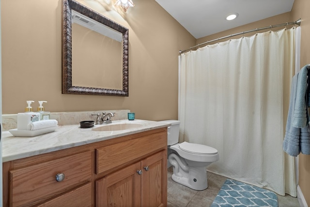 301 Shadow Mountain Rd, Dillard, GA 30537 - full bathroom with vanity, toilet, and tile patterned floors