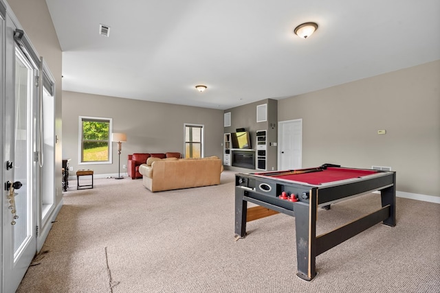 301 Shadow Mountain Rd, Dillard, GA 30537 - rec room featuring carpet floors, billiards table, and baseboards
