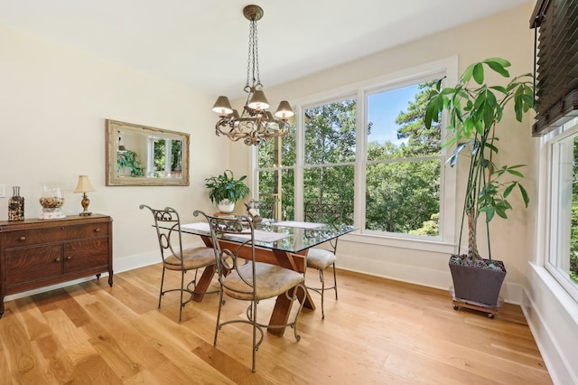 dining space featuring light hardwood / wood-style flooring and plenty of natural light