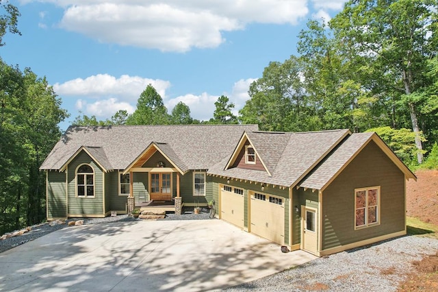 view of front facade with a garage