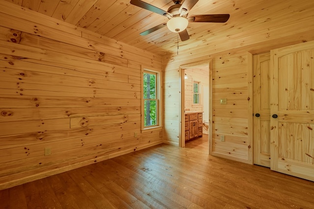 65 Christopher Dr, Ellijay, GA 30540 - unfurnished room featuring hardwood / wood-style flooring, ceiling fan, wood walls, and wooden ceiling