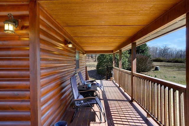deck featuring a porch