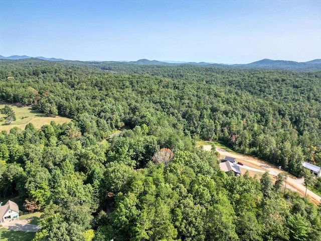 bird's eye view featuring a mountain view