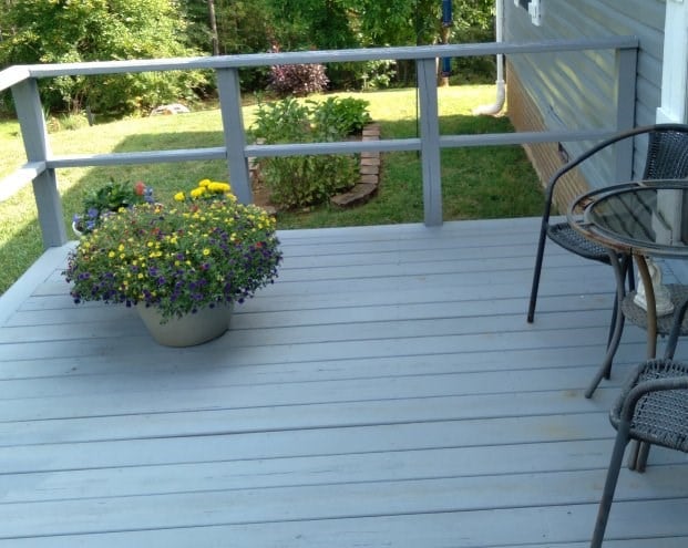 deck with a lawn