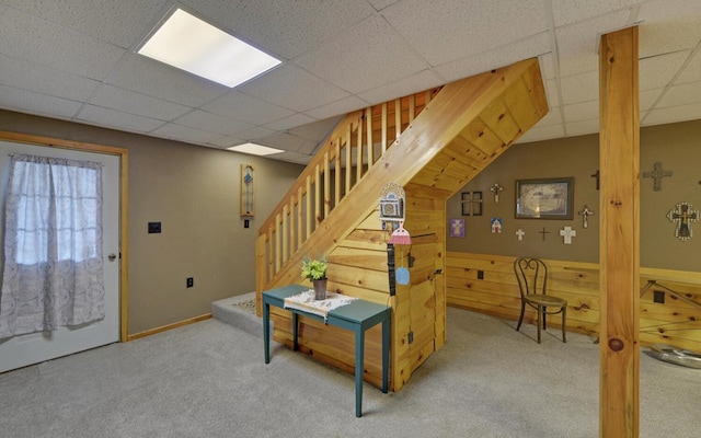 530 Bear Paw Church Rd, Murphy, NC 28906 - interior space featuring a paneled ceiling and light carpet