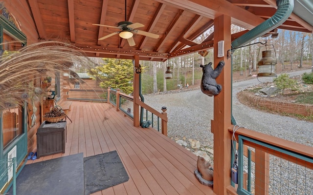 530 Bear Paw Church Rd, Murphy, NC 28906 - wooden deck featuring a ceiling fan