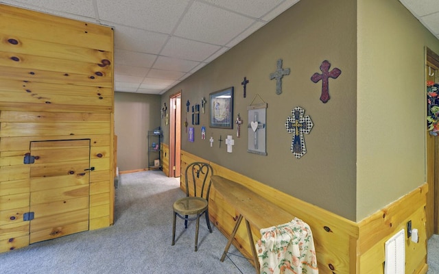 530 Bear Paw Church Rd, Murphy, NC 28906 - hall with carpet flooring, visible vents, and a drop ceiling