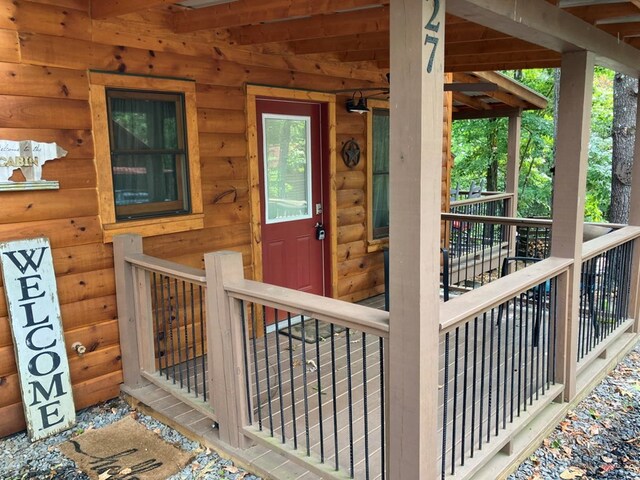 property entrance with a porch