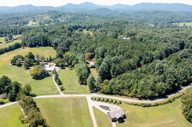 aerial view featuring a mountain view