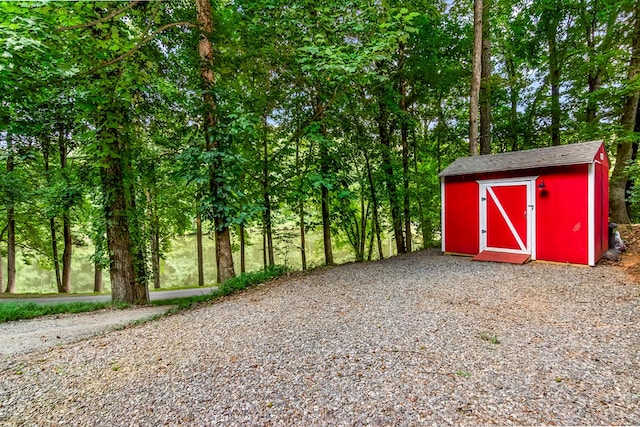 view of shed