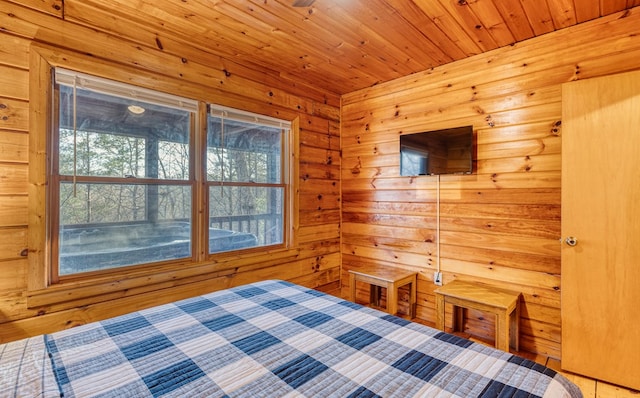 57 Coffee Pot Dr, Blue Ridge, GA 30513 - unfurnished bedroom featuring wooden walls