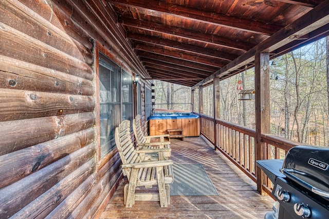 57 Coffee Pot Dr, Blue Ridge, GA 30513 - wooden terrace featuring a grill