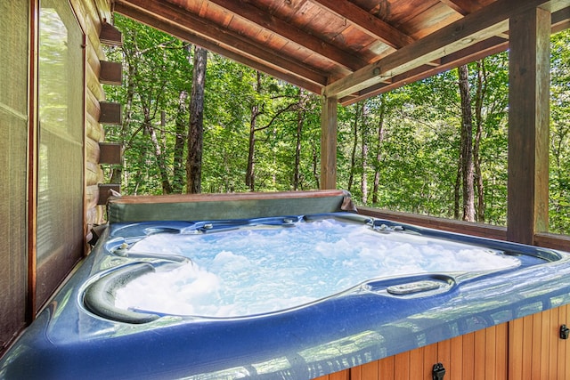57 Coffee Pot Dr, Blue Ridge, GA 30513 - deck featuring a hot tub