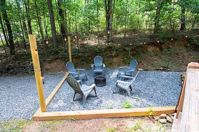 57 Coffee Pot Dr, Blue Ridge, GA 30513 - view of patio with a fire pit