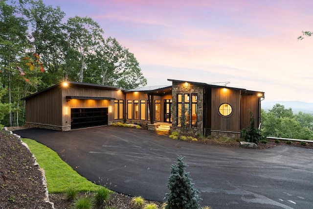 modern home with a garage