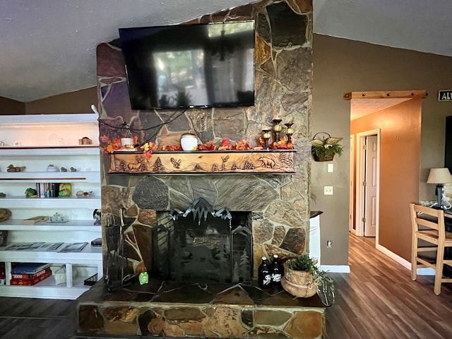 149 Poormans Trl, Murphy, NC 28906 - detailed view of a stone fireplace and wood finished floors
